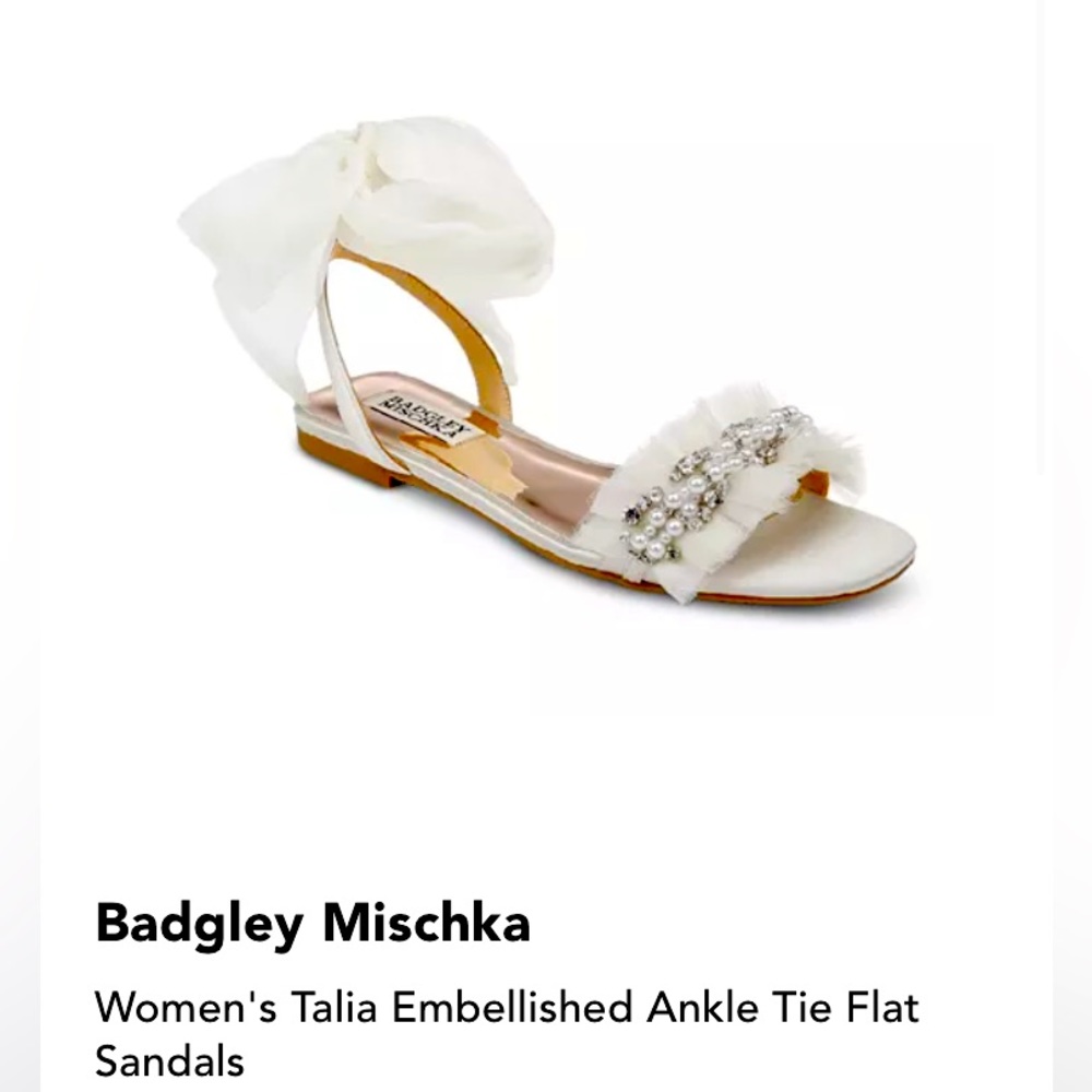 NWT Badgley Mishka Talia Ankle Tie Flat